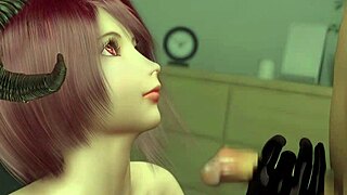 Demonically wild redhead delivers a spectacular blowjob in 3D hentai part 02!