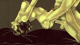 Detailed vintage erotic drawings from antique comics and anime