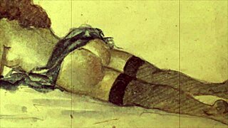 Detailed vintage erotic drawings from antique comics and anime