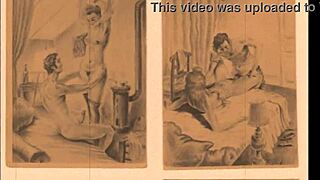 Detailed vintage erotic drawings from antique comics and anime