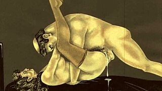 Detailed vintage erotic drawings from antique comics and anime