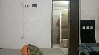 Stunning Latina Morena Watches Stepbrother Shower for Steamy Action