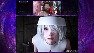 i love fucking this tight bald pussy nun 2b and splattering her with cum in 3d anime