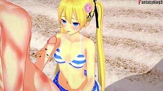 Marie Rose Sucks In Bikini On Beach