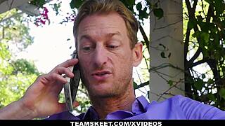 Sexy teen 18+ babysitter paris cummings rides boss's monster cock hard