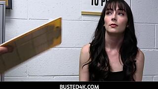 Mall Officer Punishes Hot Shoplifter Teen With Blowjob