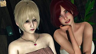 Intriguing 3D anime game with curvy mature characters in sexy outfits.