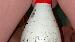 Bowling Pin Used for Extreme Squirting in German Fetish Play