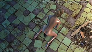 Blonde teen uses dildo in Fallout 4 adventure