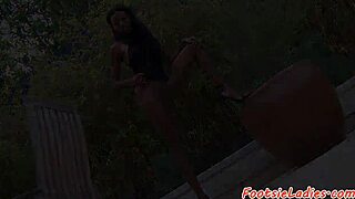 Oh, This Ebony Babe Gets Fucked While Giving A Footjob To That Hard Cock!