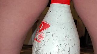 Bowling Pin Used for Extreme Squirting in German Fetish Play