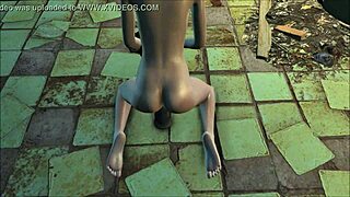 Blonde teen uses dildo in Fallout 4 adventure