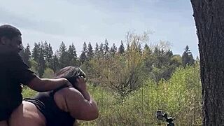 Sexy Chubby BBW Remi Riding BBC Hard on Giant Rock