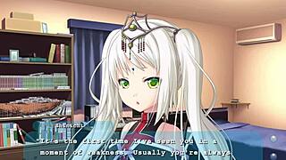 in the dorm, the princess from the game makes out with her roommate in this anime episode