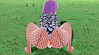 hey, check out this 3d hentai babe with big ass and tits in fishnet riding hard
