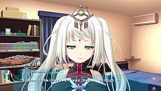 in the dorm, the princess from the game makes out with her roommate in this anime episode