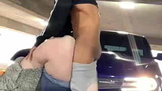 Mia Dior is getting fucked in a public parking garage, it's so risky