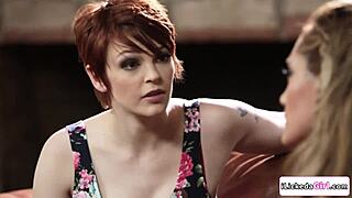 Big Tits Lesbian Hints At Pussy Scissoring With Blonde Stepsis