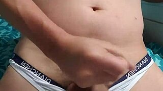 gay boy masturbates in underwear