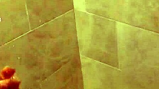 Spying on friend's wife in the shower, she invites me in for creampie