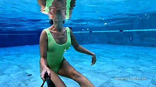 Hell Yeah! My transparent wet swimwear flashes at public pool!