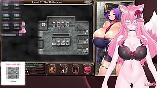 Vtuber Kanakovt Teases Catgirl's Pussy in Karryn's Prison