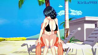 Tatsumaki and Fubuki intense sex with old man in One-Punch Man hentai!