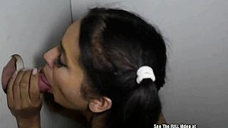 pigtail beauty explores gloryhole sucking