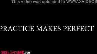 Giving aubry a hand in miniskirt deepthroat and handjob