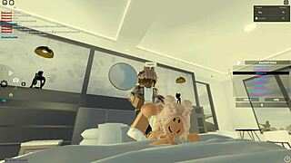 blonde bitch rides monster cock in roblox porn scene
