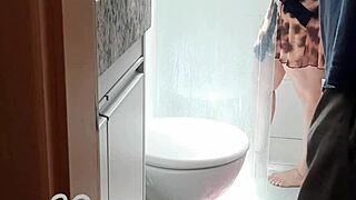 Wife cheats with neighbor for shower fix.