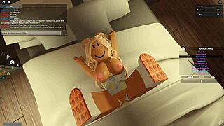 blonde bitch rides monster cock in roblox porn scene
