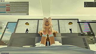 blonde bitch rides monster cock in roblox porn scene