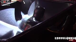 Cute Girl Tied Up In BDSM Bondage With Incubus