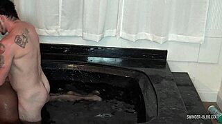 Ebony Beauty Gets Pussy Drilled in Swingers Threesome