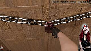 in shadows ep 7, she gets rough with dildo and handjob