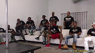 Gina Valentina in interracial blowjob orgy with big black cocks 😘