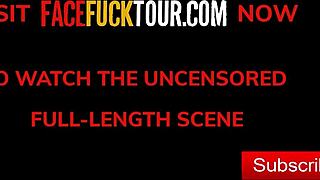 Face Fuck Tour - Kinky Redhead Latina Slobbering All Over Big Fat Cock 😈