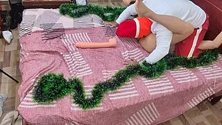 Intense Emotions Sucking Stepmother's Pussy And Ass For Christmas