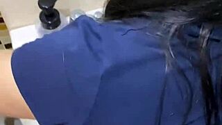 Quick bathroom fuck at party with tattooed babe