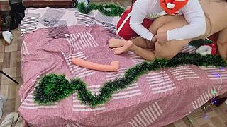 Intense Emotions Sucking Stepmother's Pussy And Ass For Christmas