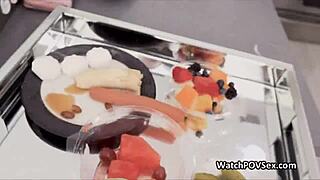 Blindfolded Latina Girlfriend Tastes Cock