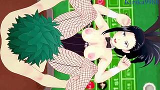 Intense bunny girl sex with Mina, Momo, and Izuku feels unreal