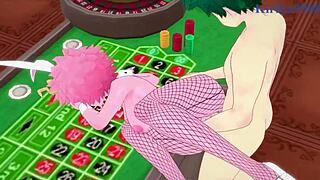 Intense bunny girl sex with Mina, Momo, and Izuku feels unreal