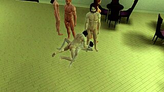 Busty Orgy in The Sims Animated Suruba