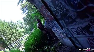 yo, german bbw tourist banged by two guys in berlin park