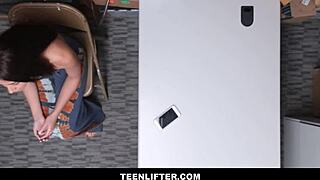Teenlifter - Tiny Tits Latina Shoplifter Caught and Assfucked by Guard in Shop - Avi Love