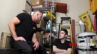 Harrison Todd Fucks Twink Suspect Greg Dixxon In The Lockup Garage.