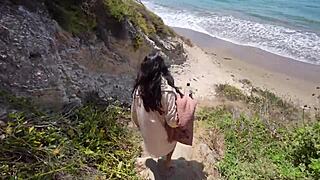 Cheating Sister-in-Law Sucks Cock at Nude Beach with Cami Strella