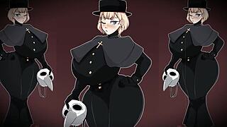 What secrets does this cosplay waifu hide under her costume?